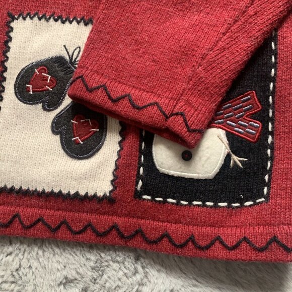Croft & Barrow Women's Full Zip Christmas Sweater Size1X Embroidered Snowman Red - Picture 4 of 9